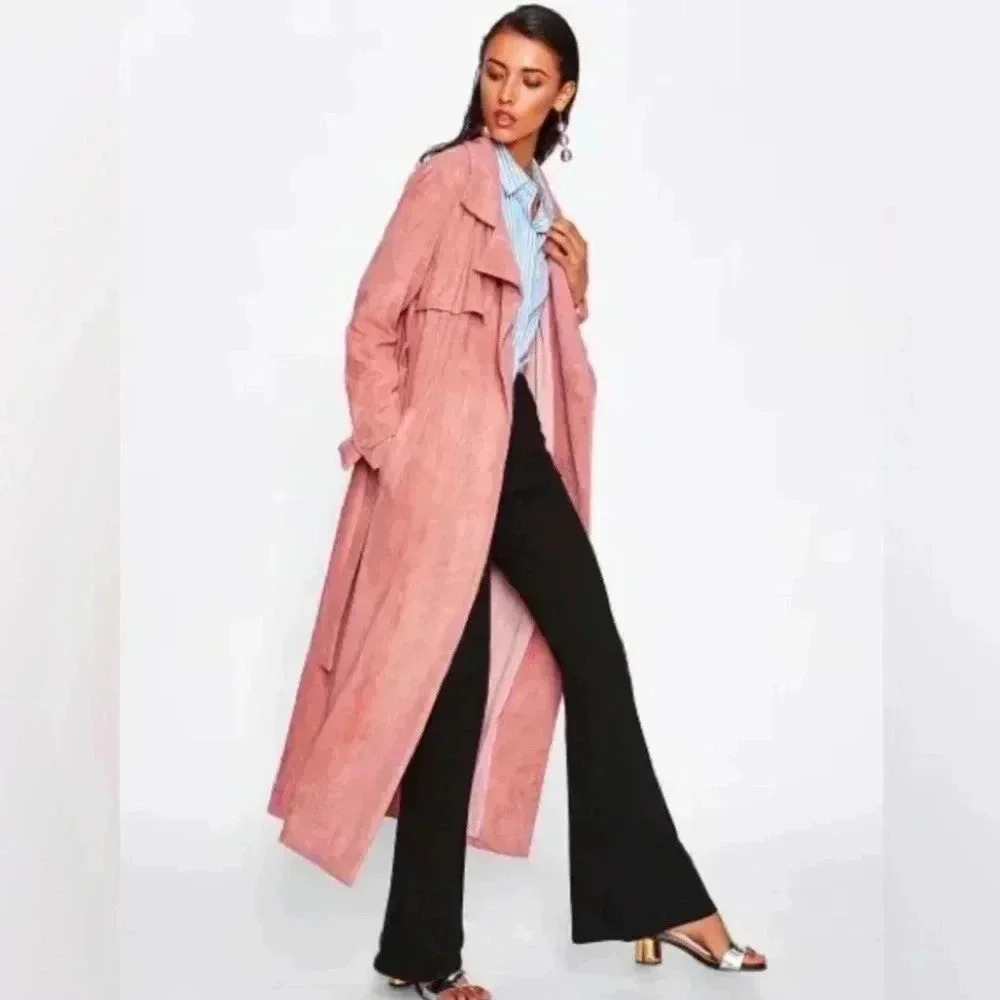 Brand New OAT NY Dusty Rose Trench coat size M - Picture 3 of 8